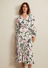 Penny Floral Pleat Midi Dress - Multi-Coloured