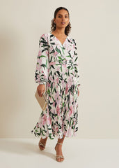 Petite Penny Floral Midi Dress - Multi-Coloured