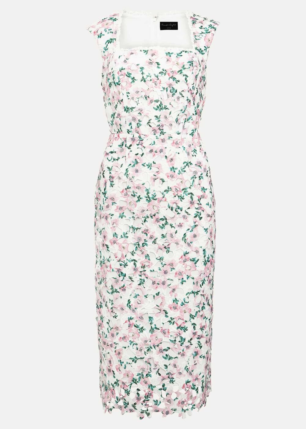 Petite Diana Floral Lace Midi Dress - Multi-Coloured
