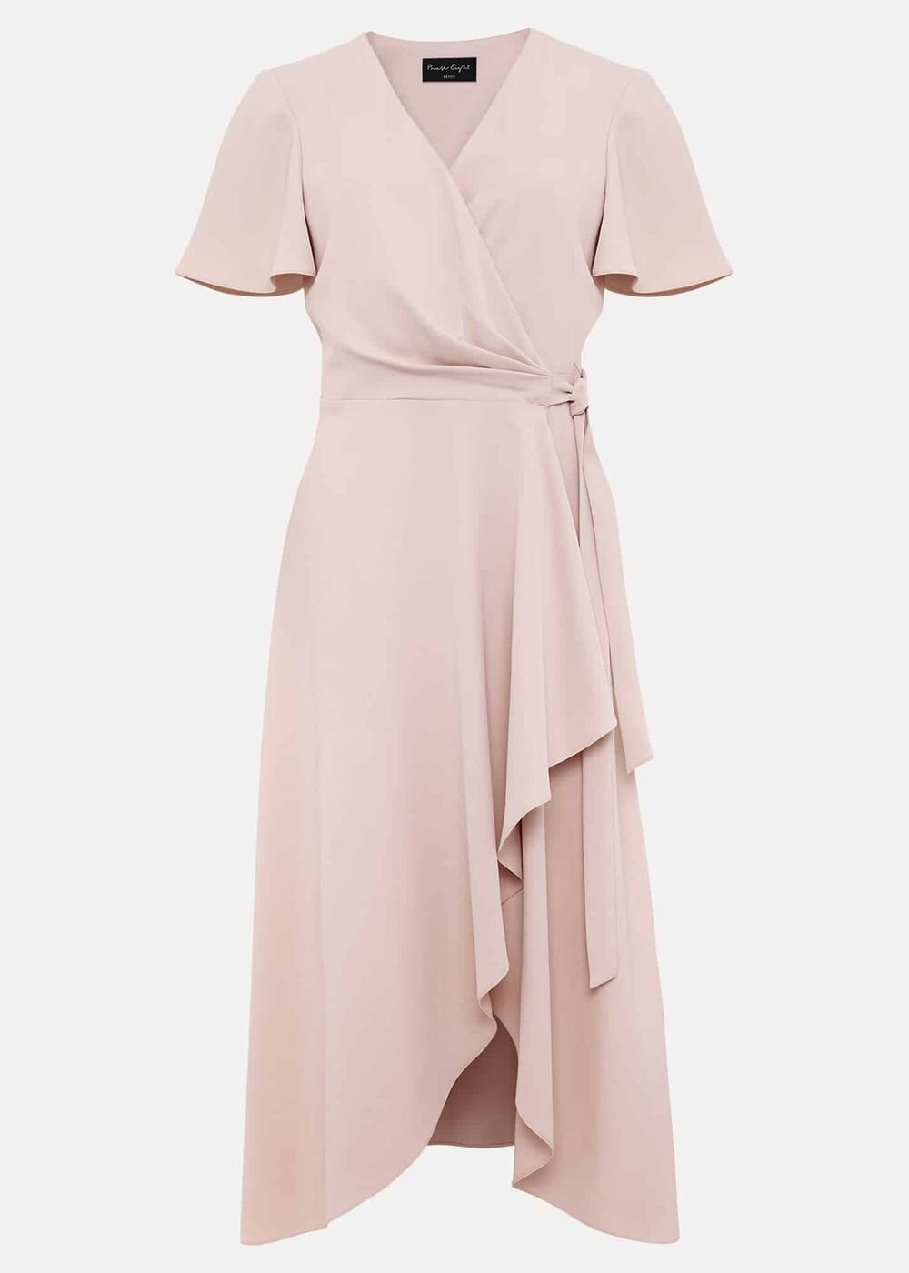 Petite Julissa Frill Wrap Dress - Antique Rose