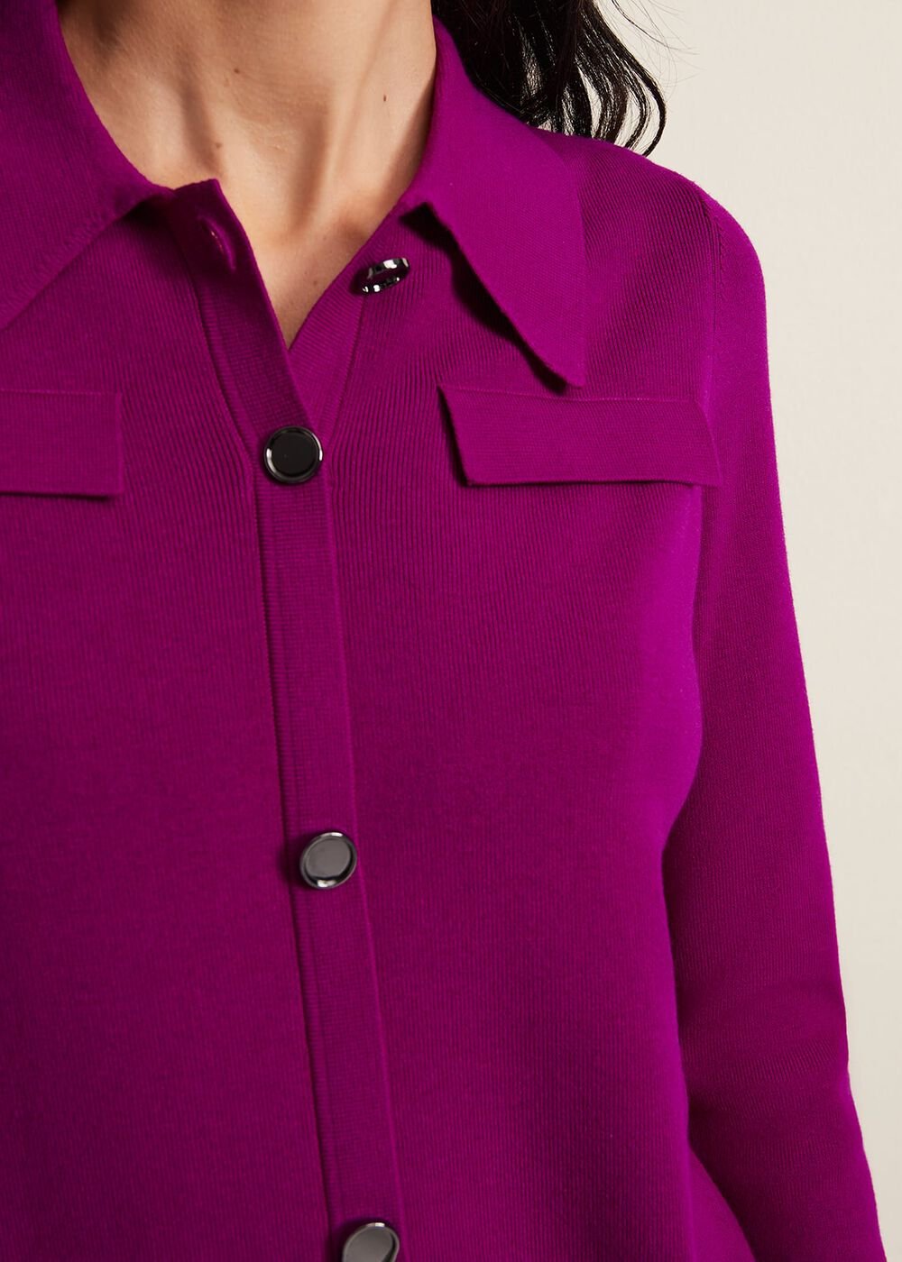 Azealia Fine Knit Tunic Mini Dress - Purple
