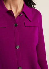 Azealia Fine Knit Tunic Mini Dress - Purple