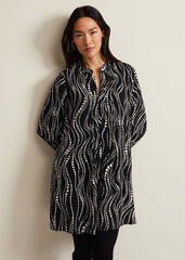 Patsy Pearl Swing Mini Dress - Black/Ivory