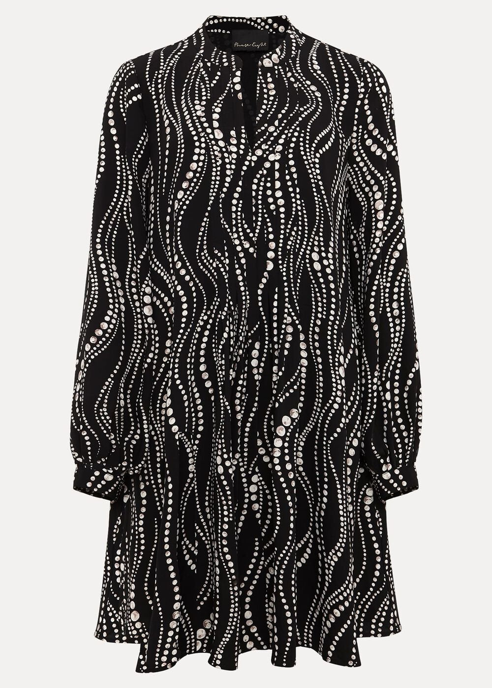 Patsy Pearl Swing Mini Dress - Black/Ivory