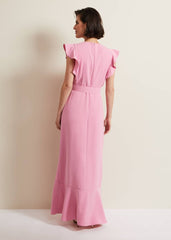 Phoebe Frill Maxi Dress - Pink