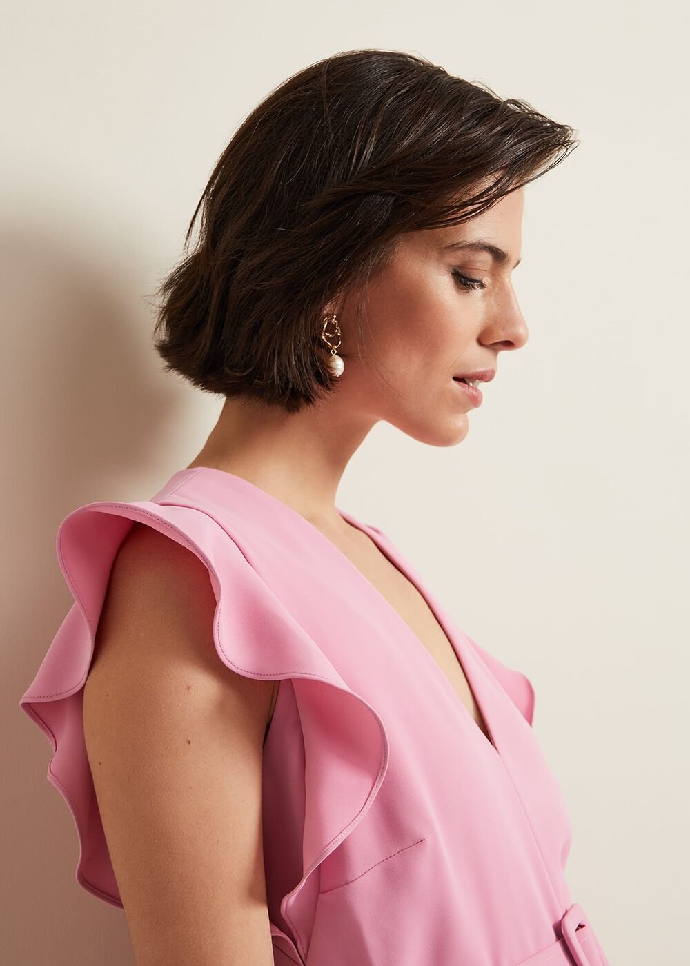 Phoebe Frill Maxi Dress - Pink