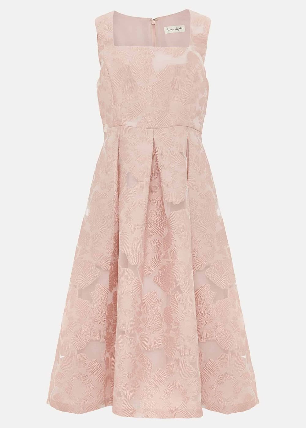 Jacesta Jacquard Fit And Flare Dress - Pale Pink