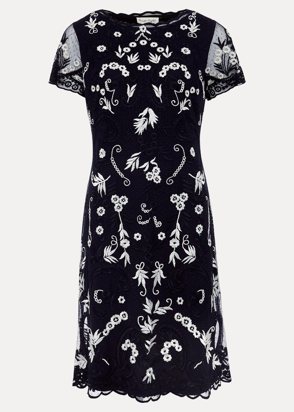 Florisa Embroidered Dress - Navy