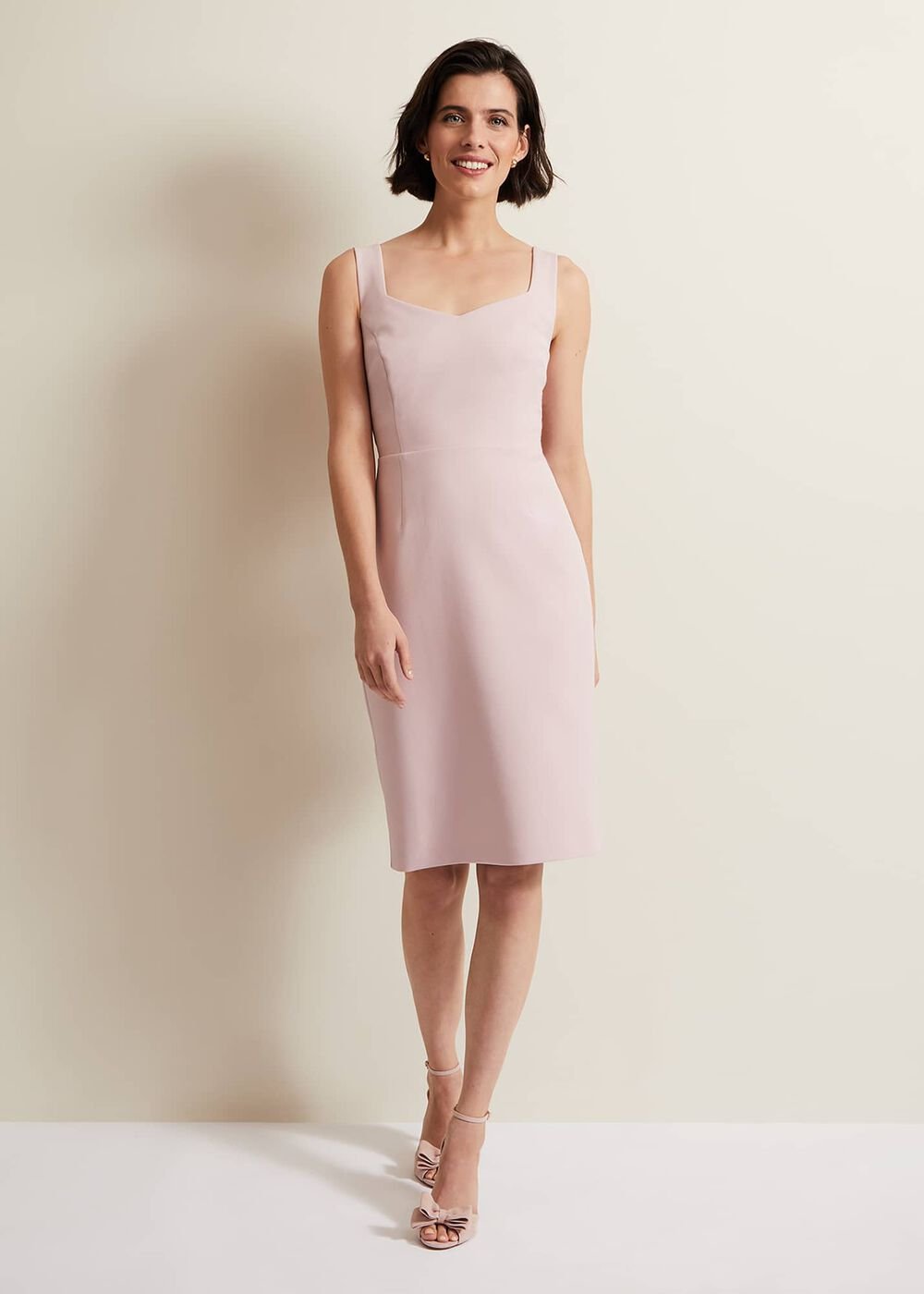 Lynette Lace Double Layer Dress - Pale Pink