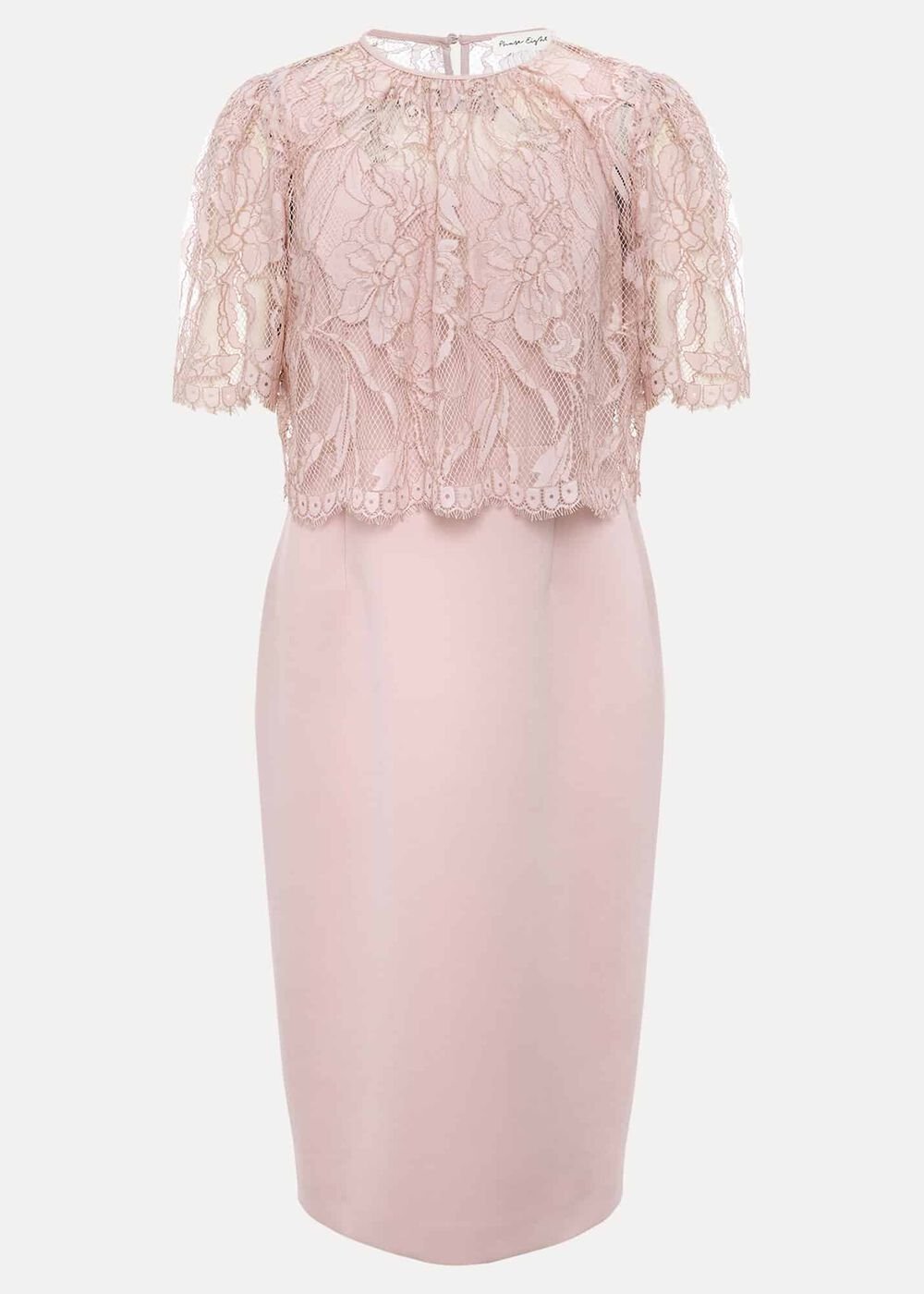 Lynette Lace Double Layer Dress - Pale Pink