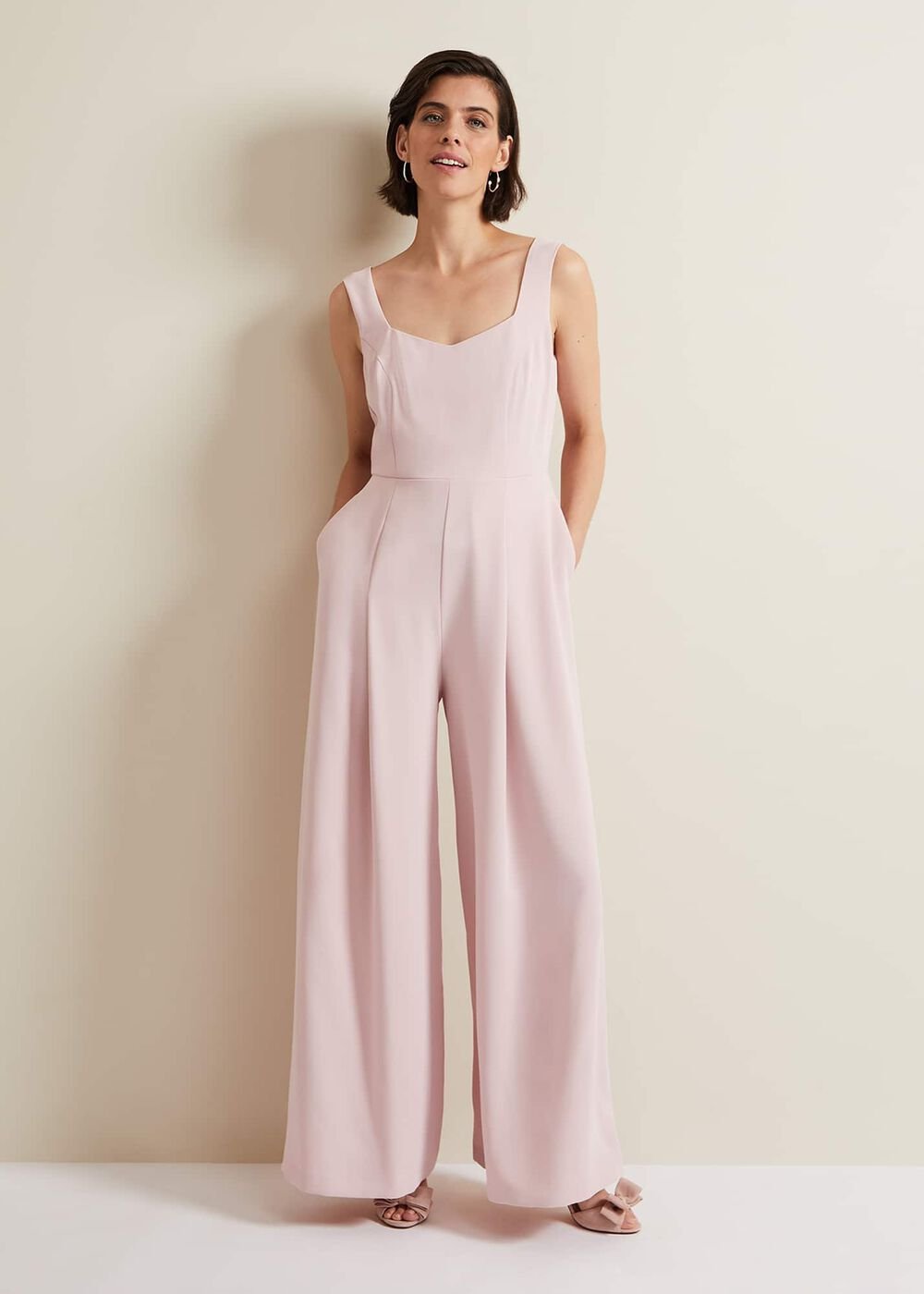 Mariposa Pale Pink Lace Jumpsuit - Pale Pink