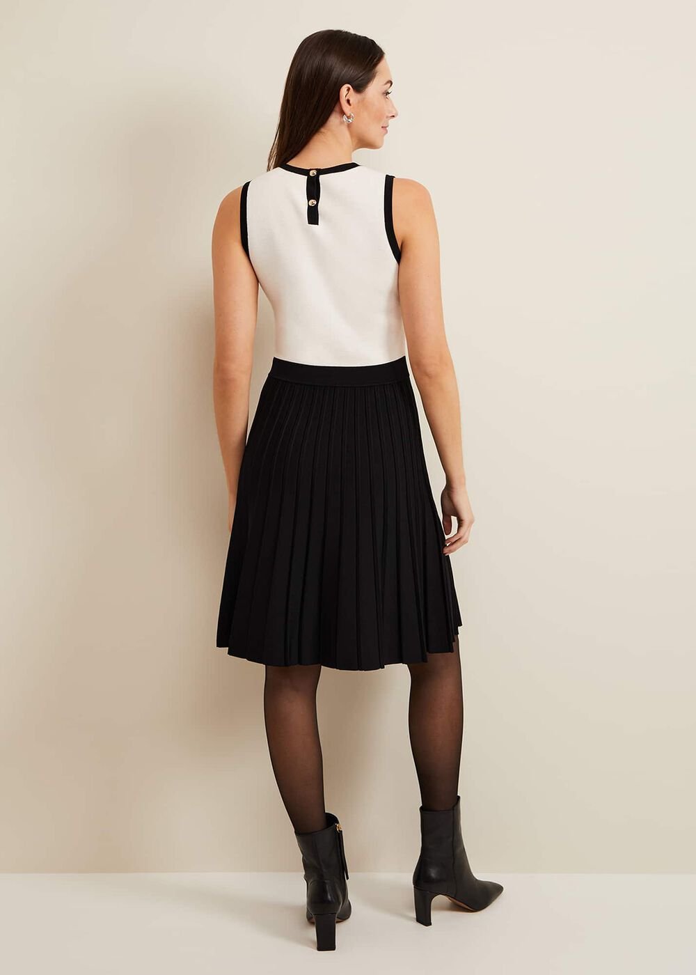 Libby Textured Knit Dress - Black/Ivory