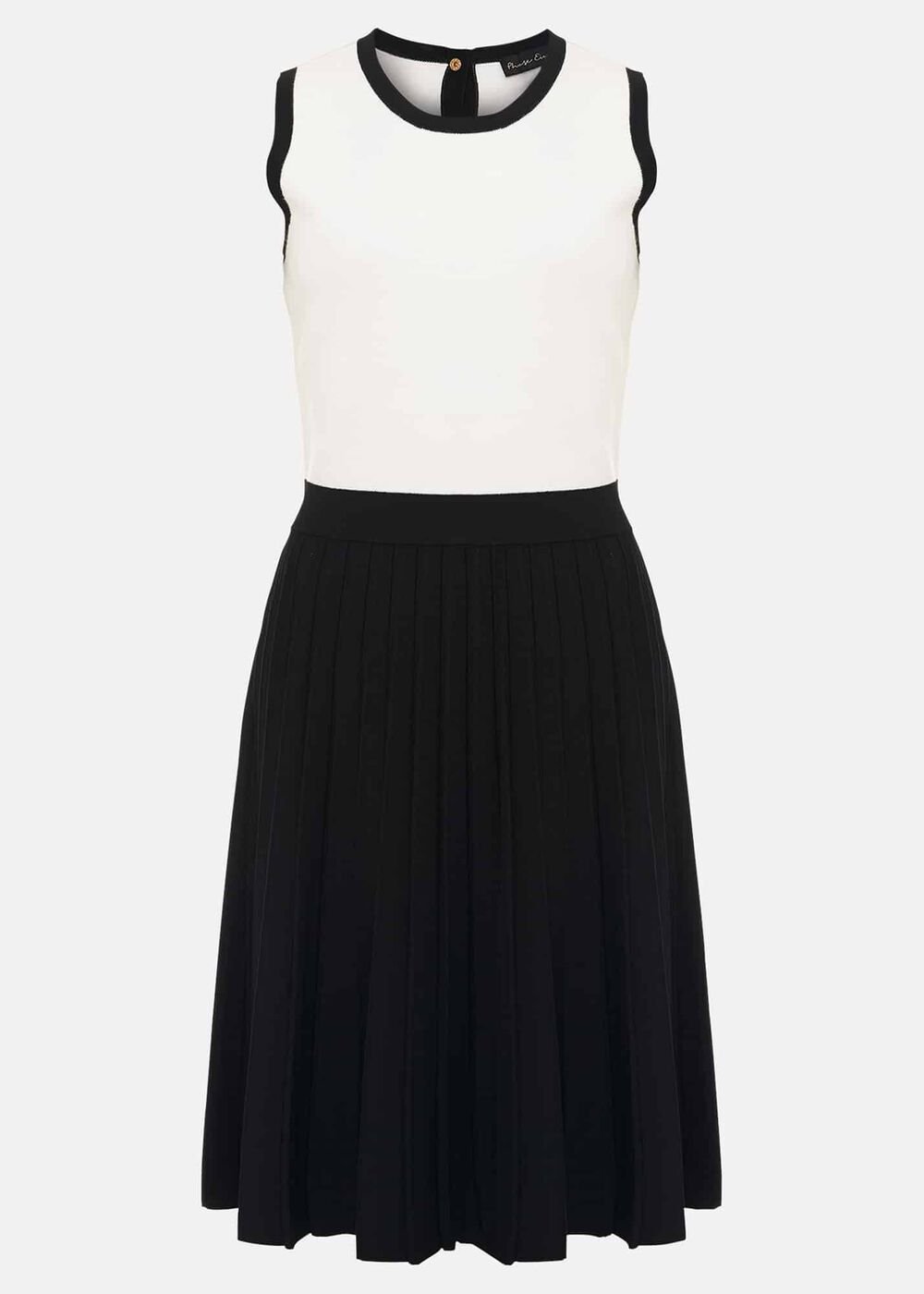 Libby Textured Knit Dress - Black/Ivory