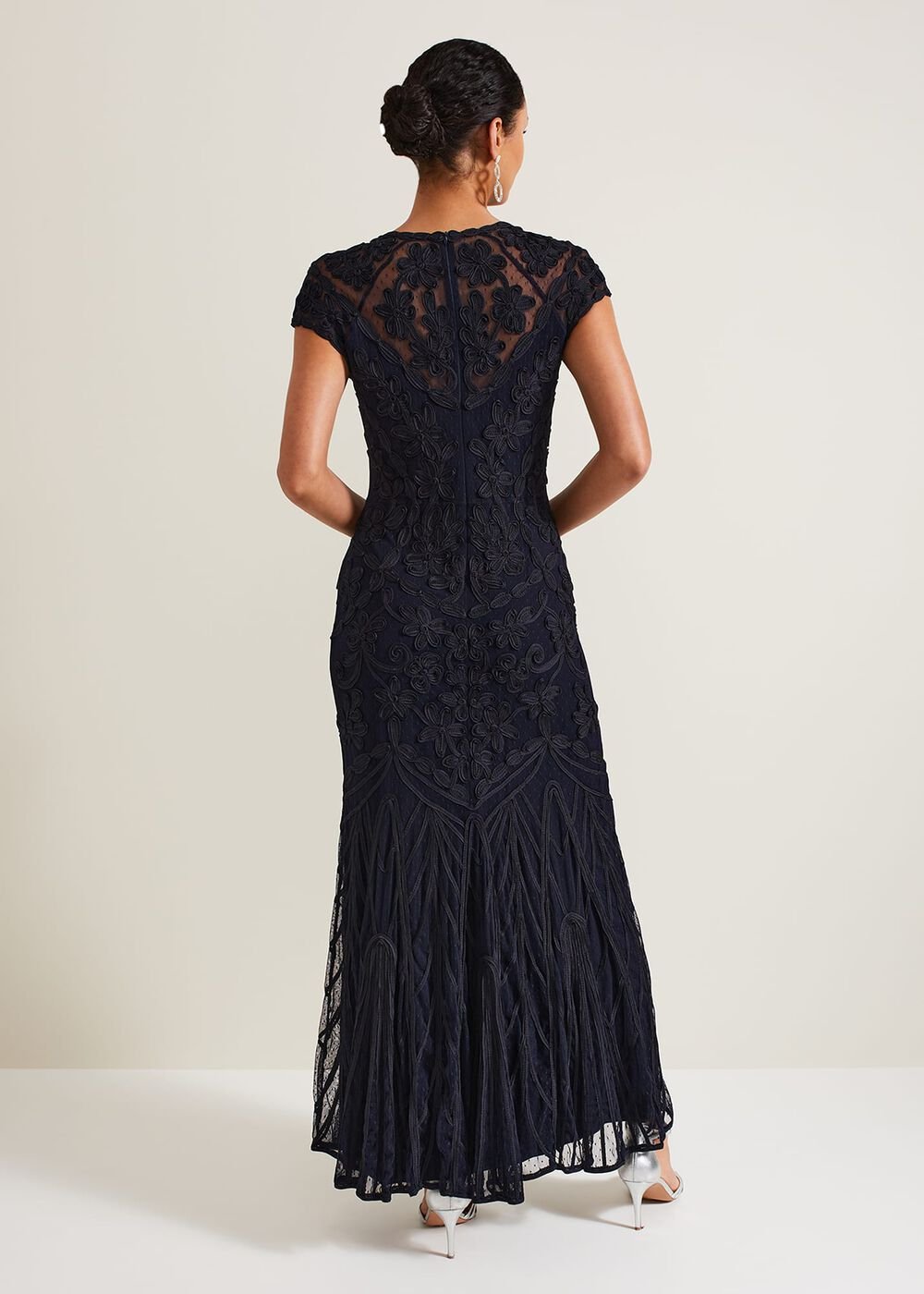 Luana Tapework Maxi Dress - Navy