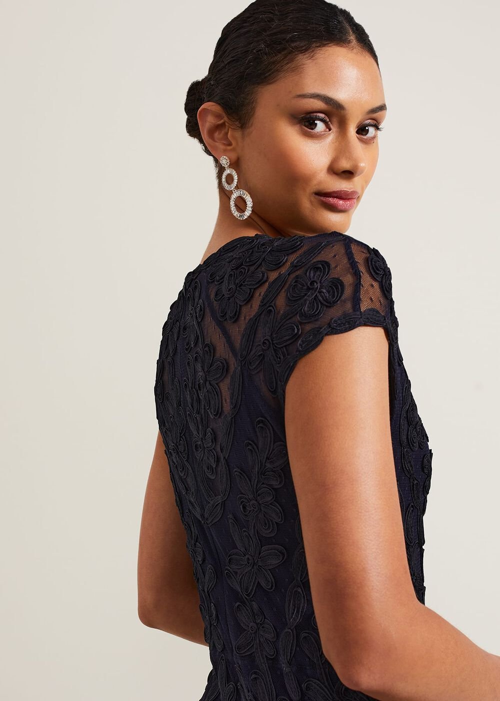 Luana Tapework Maxi Dress - Navy