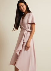 Julissa Frill Wrap Midi Dress - Antique Rose