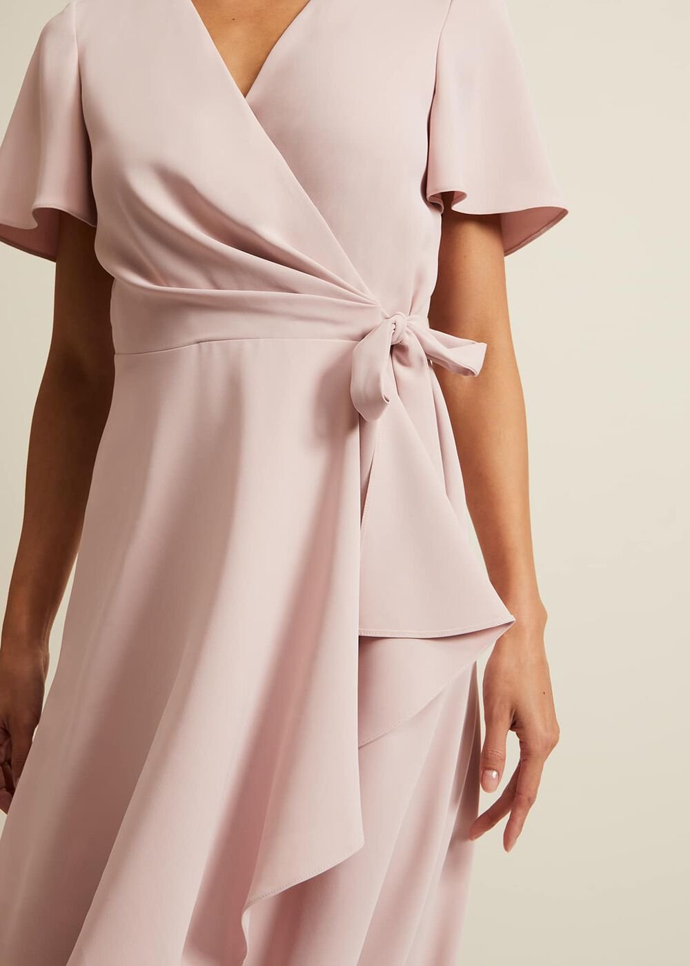 Julissa Frill Wrap Midi Dress - Antique Rose