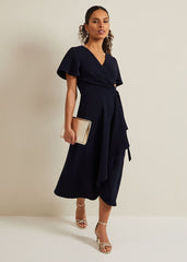 Petite Julissa Wrap Dress - Navy