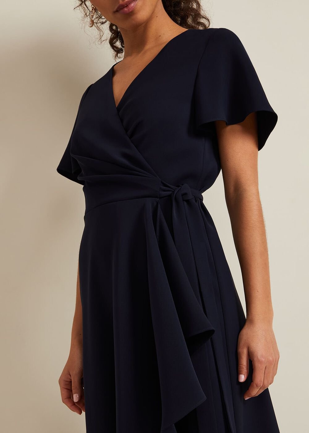 Petite Julissa Wrap Dress - Navy