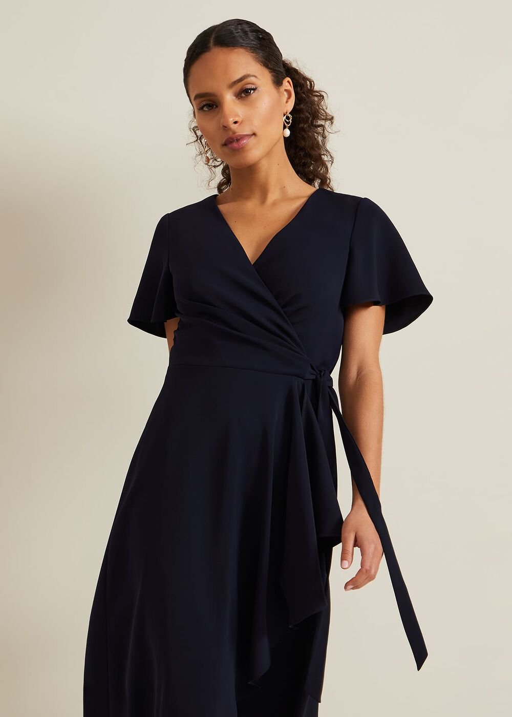 Petite Julissa Wrap Dress - Navy