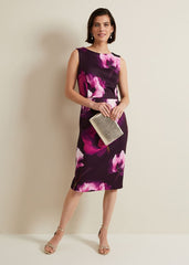 Christie Printed Scuba Midi Dress - Multi-Coloured