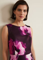 Christie Printed Scuba Midi Dress - Multi-Coloured