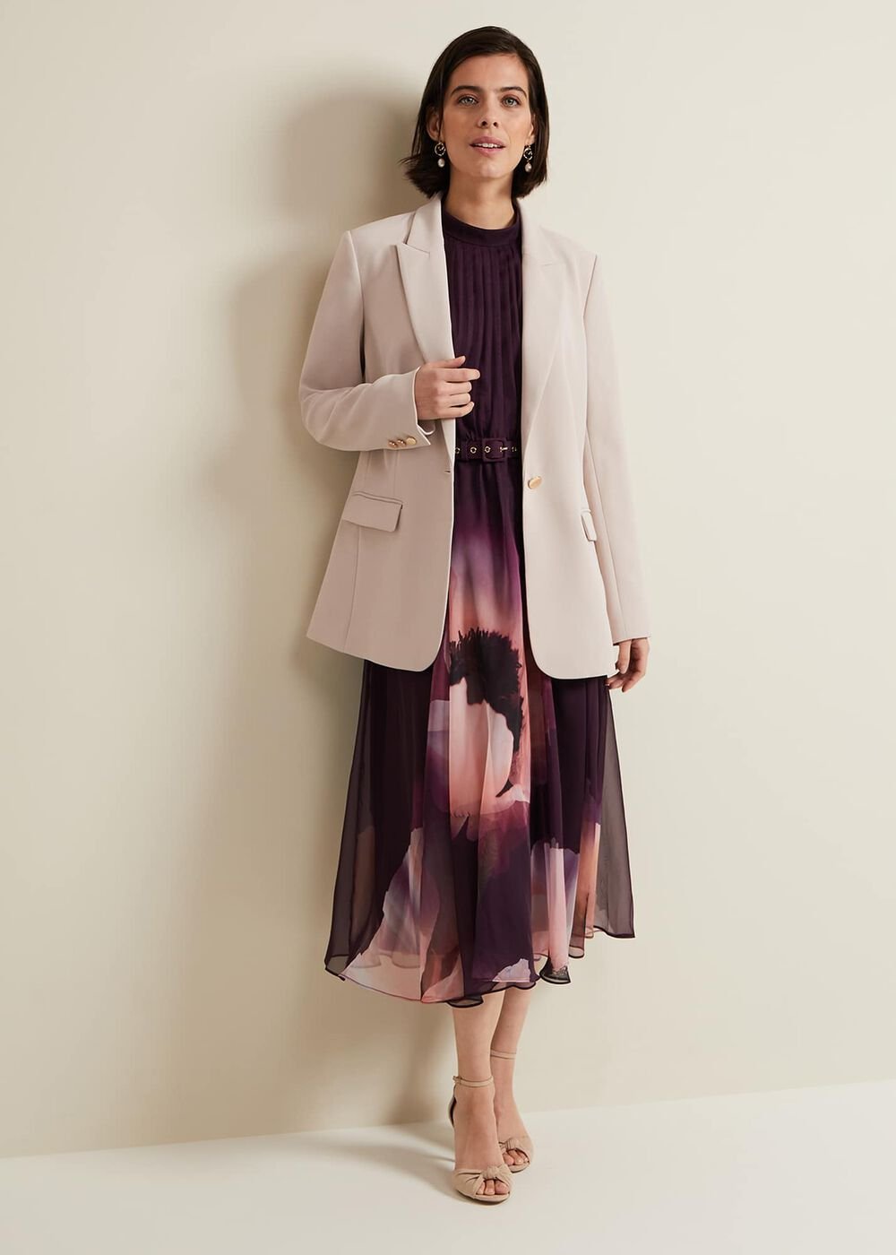 Bethany Placement Print Midi Dress - Multi-Coloured