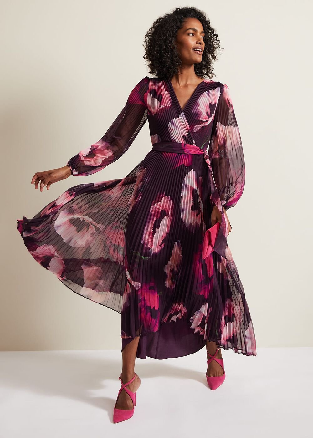 Isadora Pleated Dress - Multi-Coloured