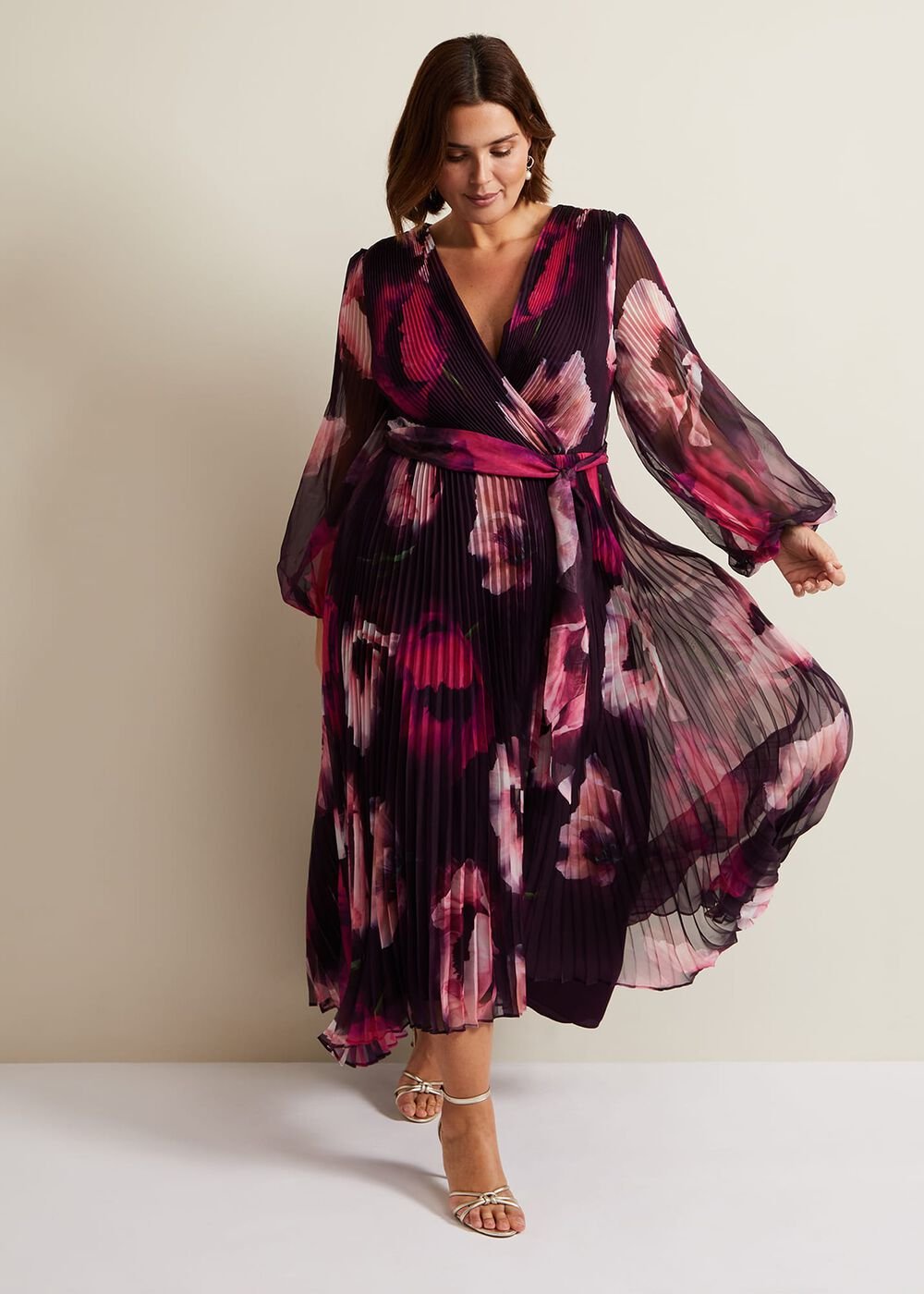 Isadora Pleated Dress - Multi-Coloured