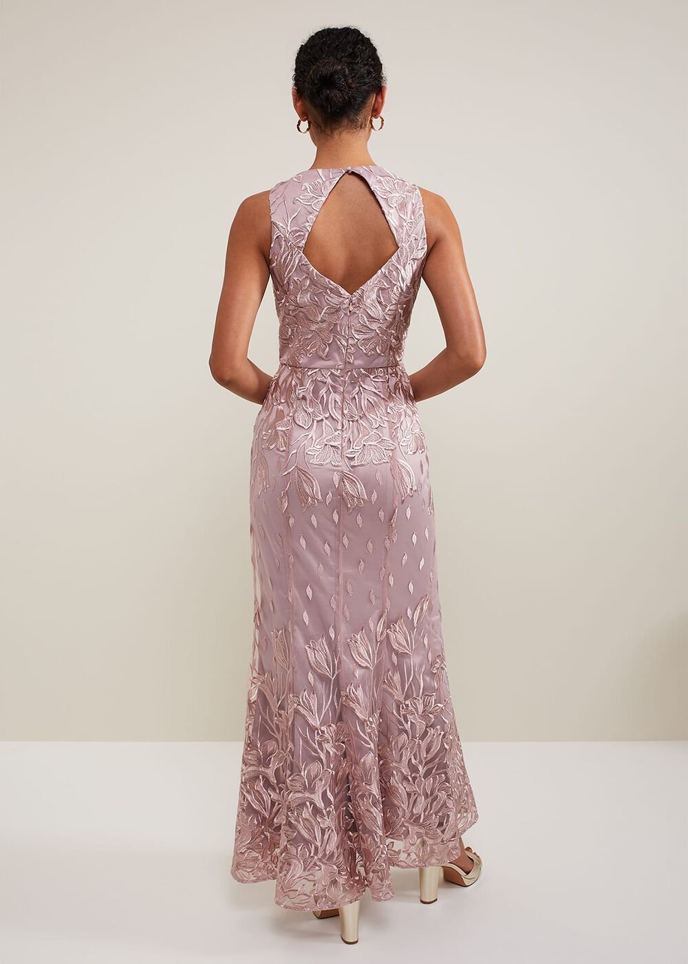 Jaclyn Embroidered Maxi Dress - Pale Pink