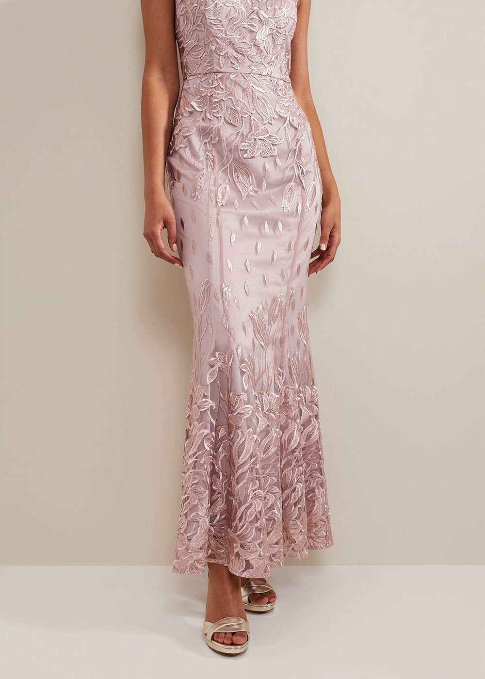 Jaclyn Embroidered Maxi Dress - Pale Pink