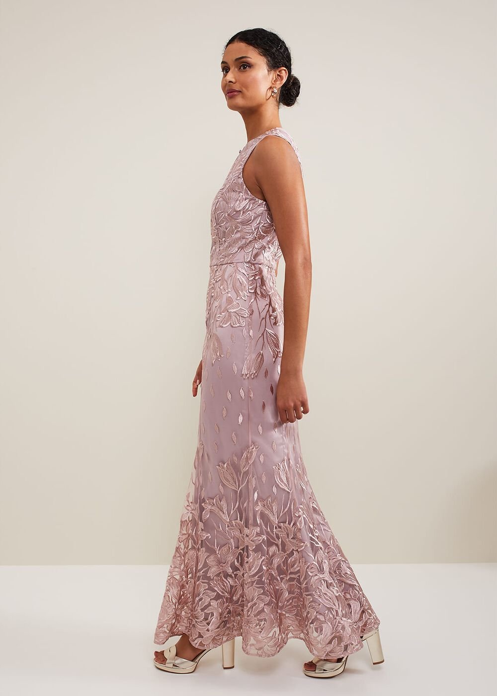 Jaclyn Embroidered Maxi Dress - Pale Pink