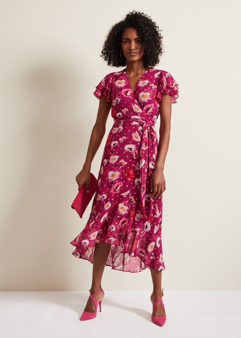 Nadine Ruffle Print Dress - Multi-Coloured