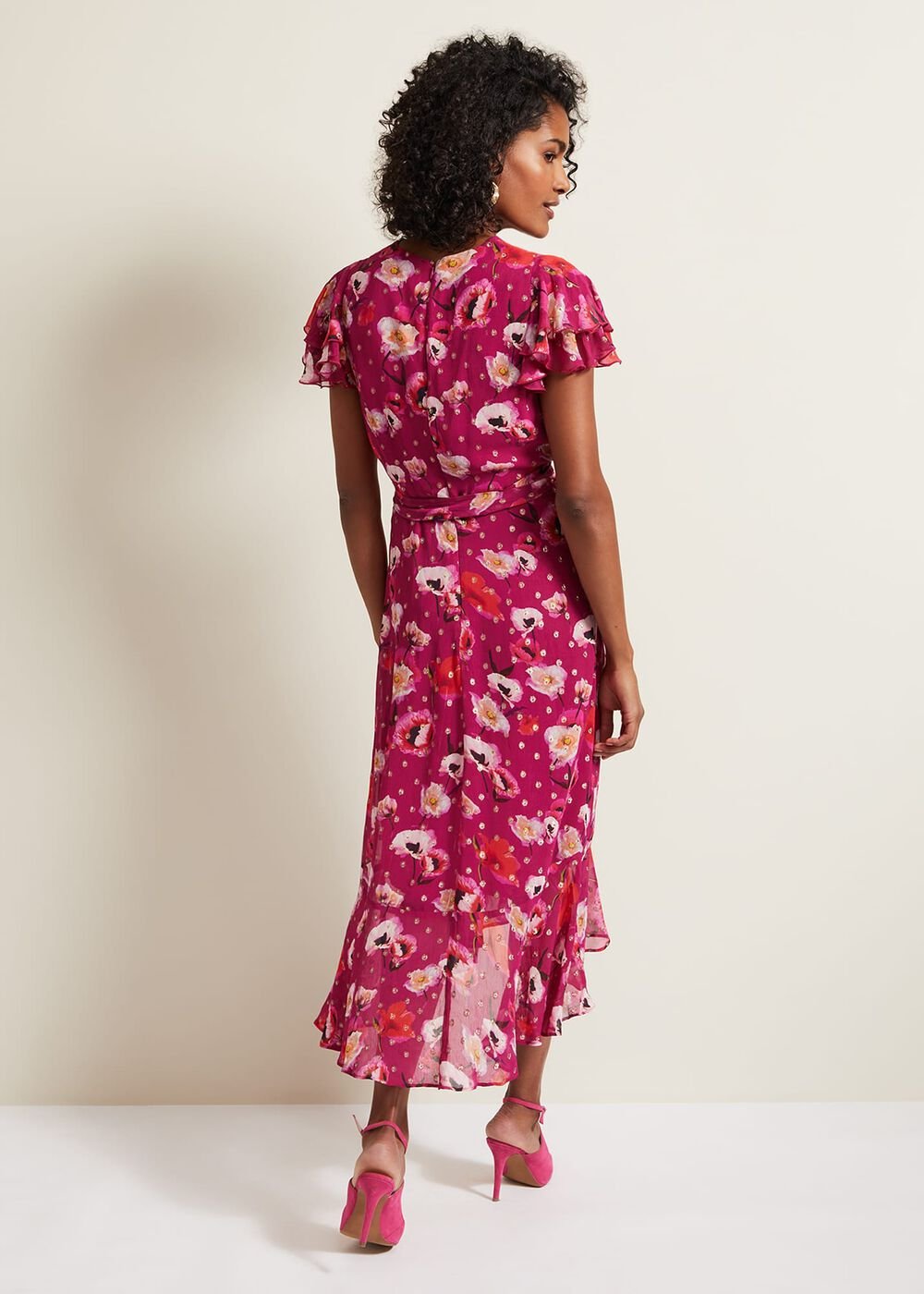 Nadine Ruffle Print Dress - Multi-Coloured