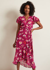 Nadine Ruffle Print Dress - Multi-Coloured