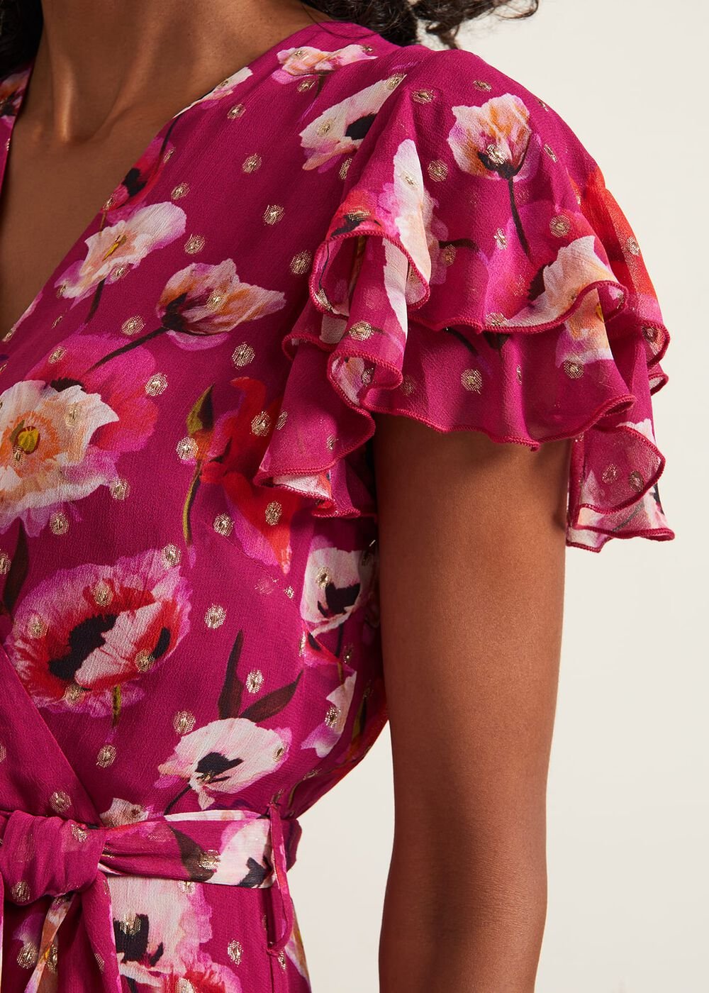 Nadine Ruffle Print Dress - Multi-Coloured
