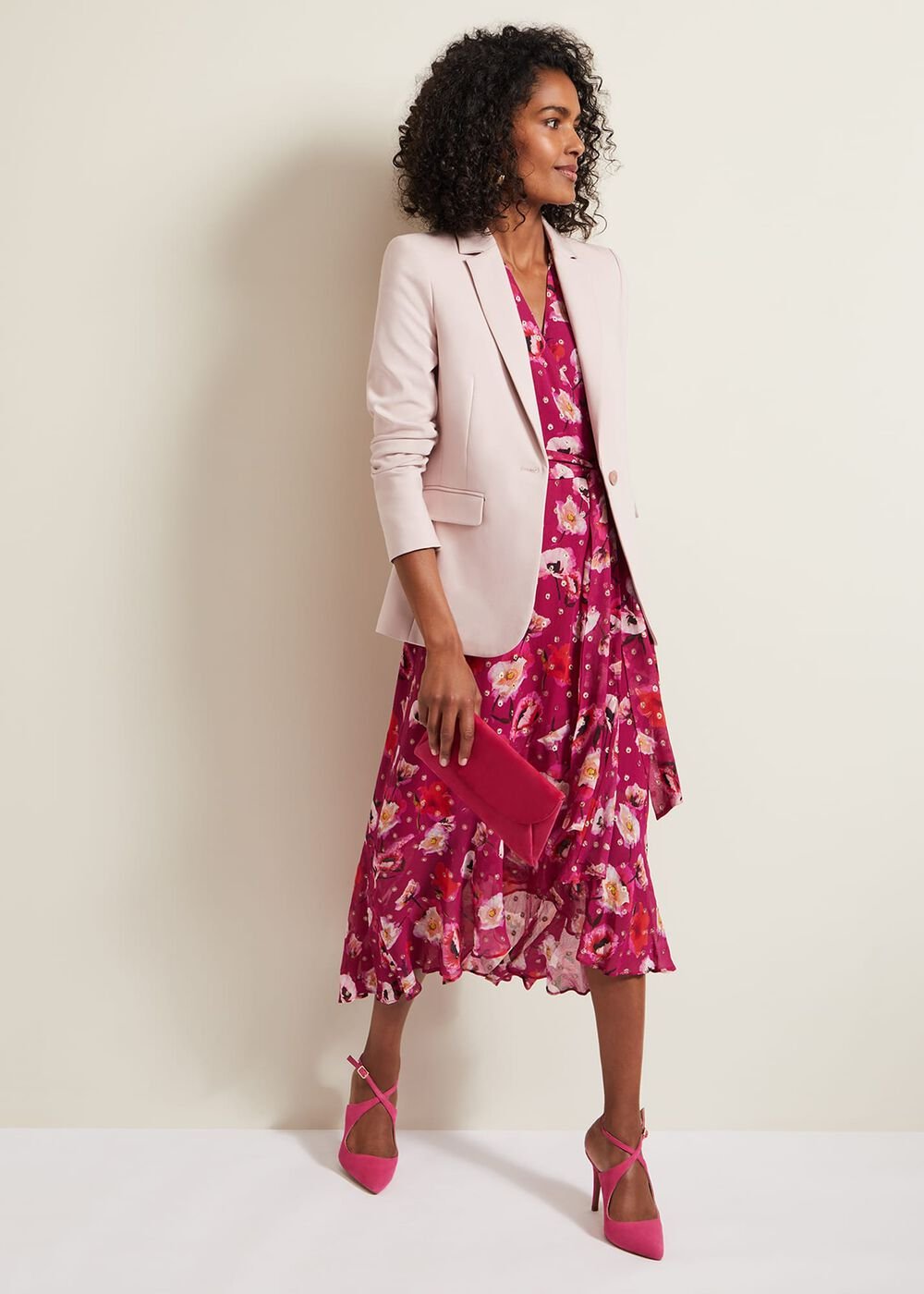 Nadine Ruffle Print Dress - Multi-Coloured