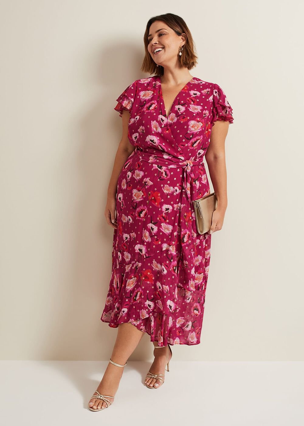 Nadine Ruffle Print Dress - Multi-Coloured