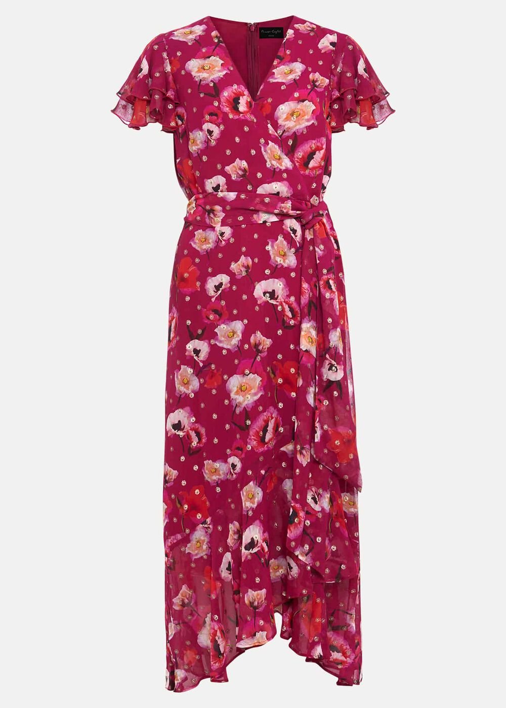 Petite Nadine Ruffle Print Dress - Multi-Coloured