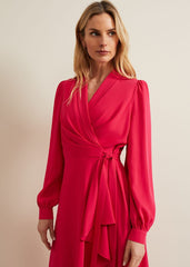 Philippa Long Sleeve Midi Dress - Pink