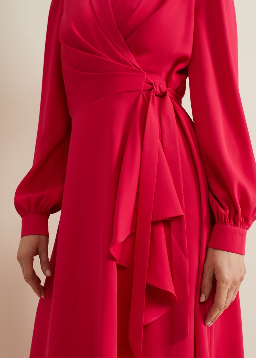 Philippa Long Sleeve Midi Dress - Pink