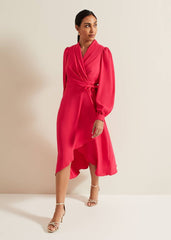 Petite Philippa Wrap Dress - Pink