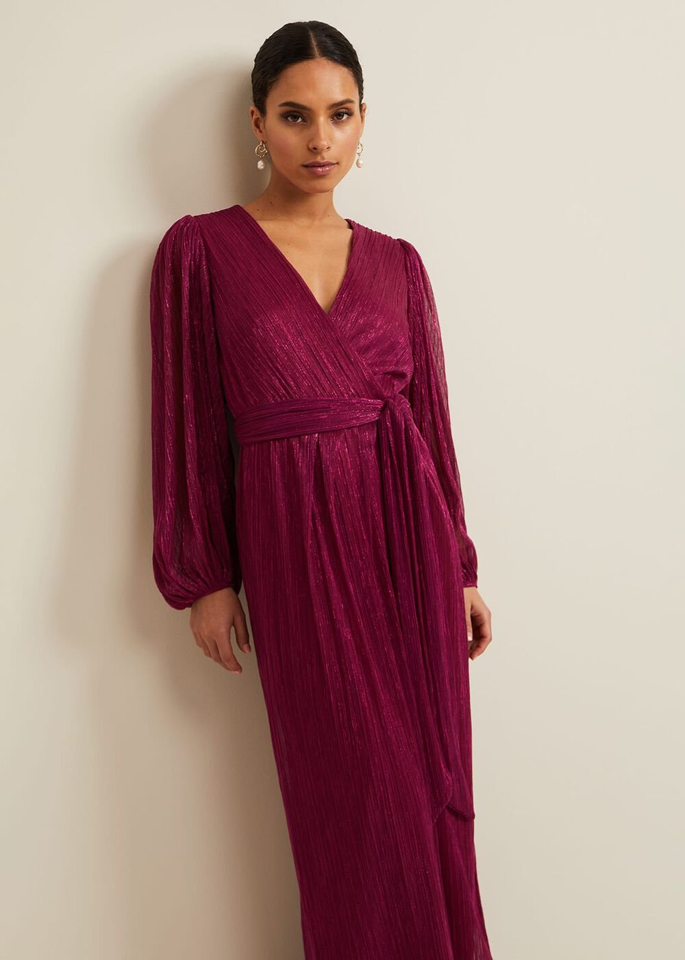 Petite Brielle Wrap Maxi Dress - Pink