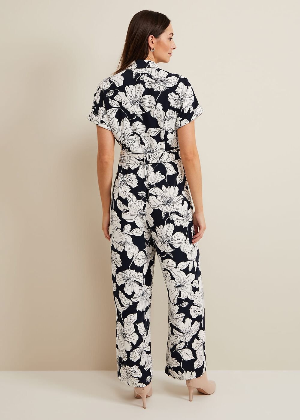 Constance Floral Jumpsuit - Navy/Ivory