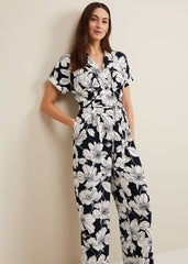 Constance Floral Jumpsuit - Navy/Ivory
