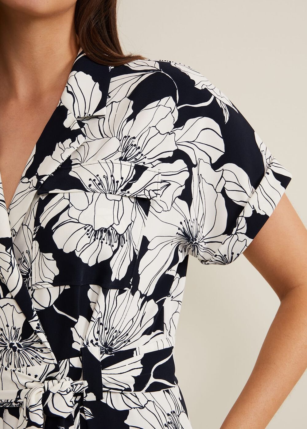 Constance Floral Jumpsuit - Navy/Ivory