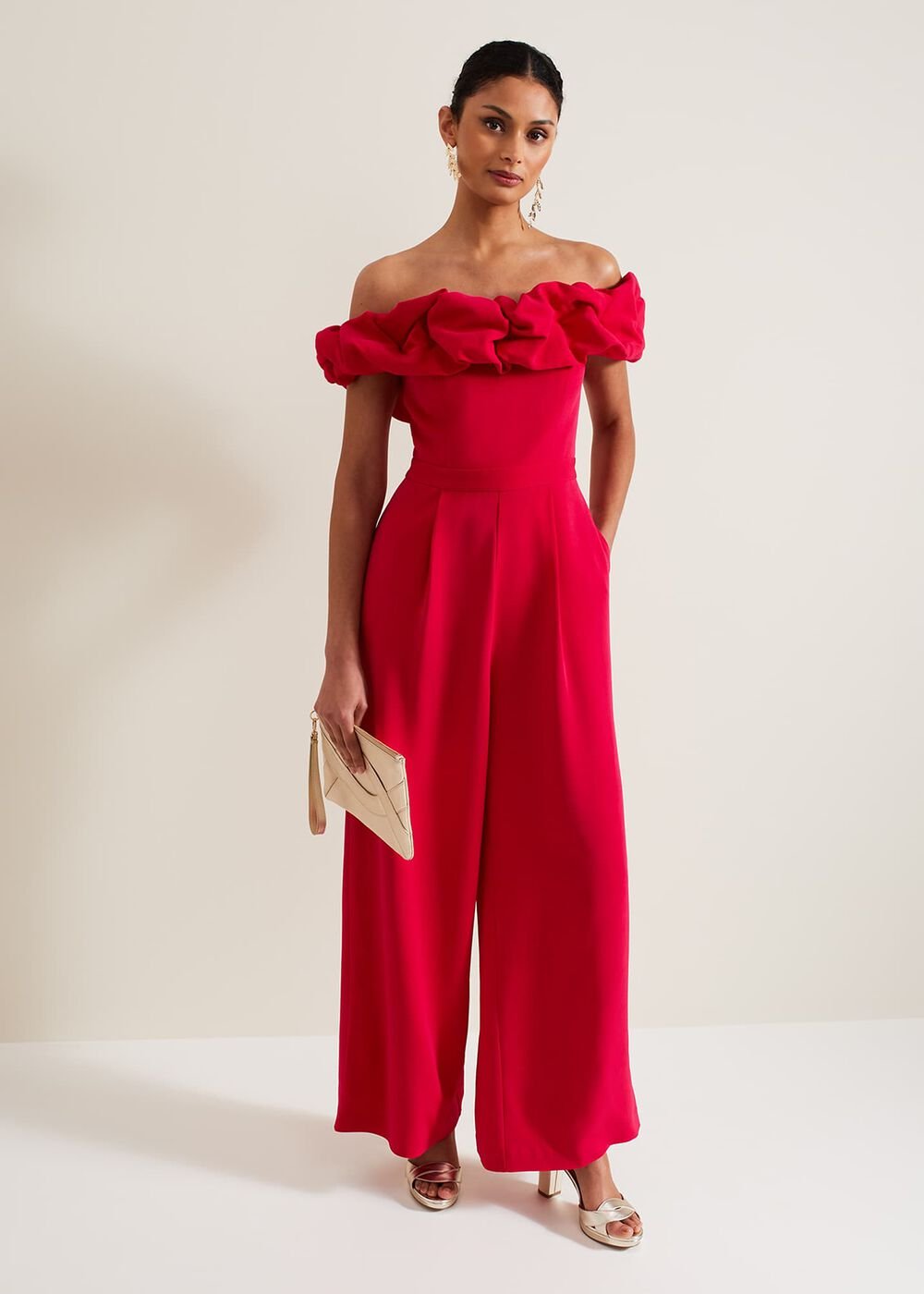 Mallory Ruffle Jumpsuit - Pink
