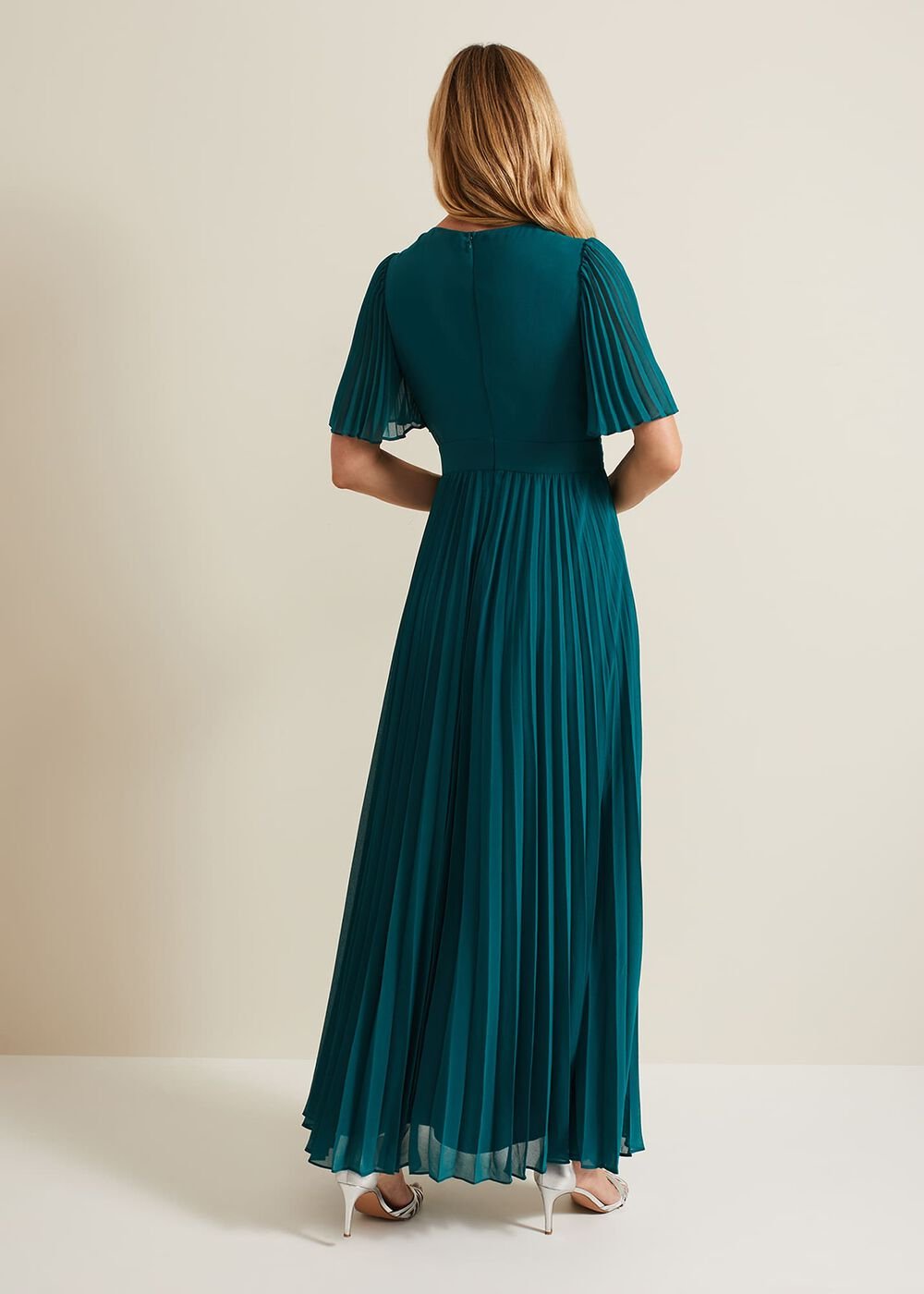 Yasmina Pleated Maxi Dress - Green