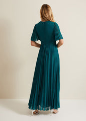 Yasmina Pleated Maxi Dress - Green