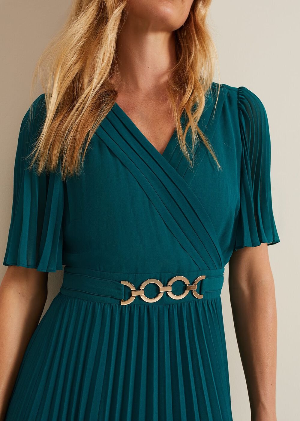 Yasmina Pleated Maxi Dress - Green